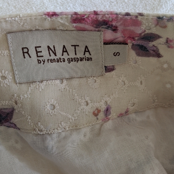 Elegant Floral A-Line Skirt in Cream and Purple - Picture 13 of 13